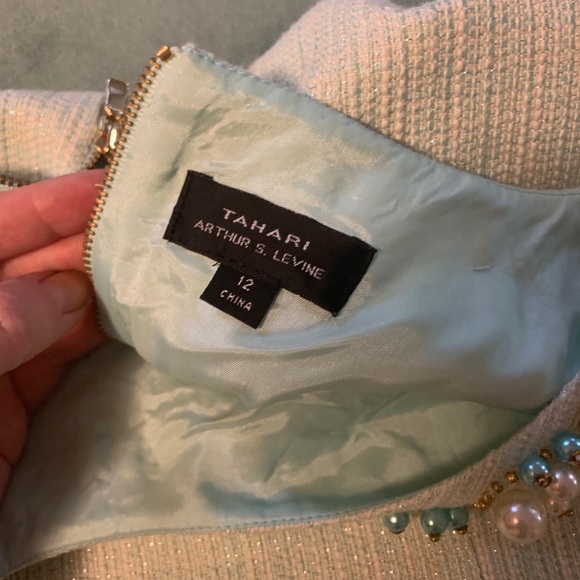Tahari Light turquoise mini dress - Picture 5 of 8